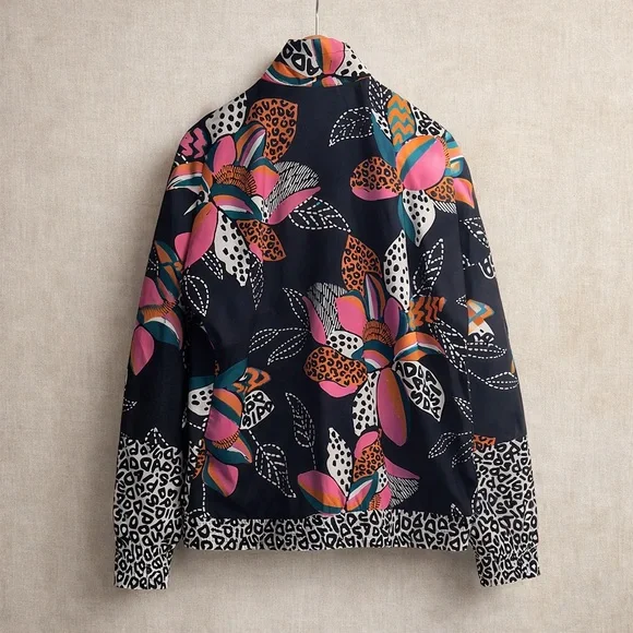 ADIDAS x FARM Rio Track Jacket Tropical Floral Print Athletic Windbreaker Medium - Picture 2 of 10